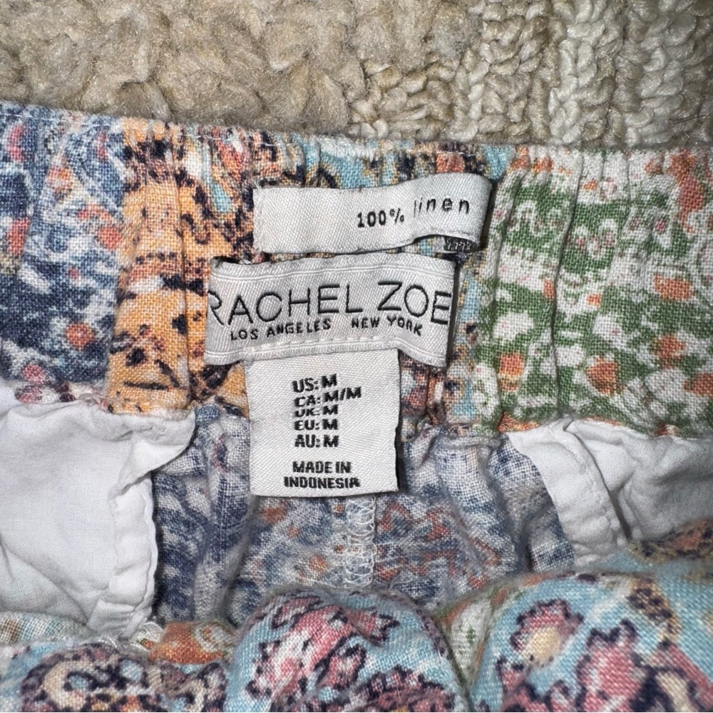 Linen Patchwork Multicolor Pants With Paisley Pri… - image 3